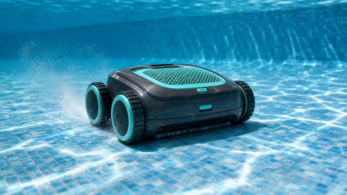 AIPER Scuba E1 opiniones — limpiando el fondo de una piscina inalámbrico