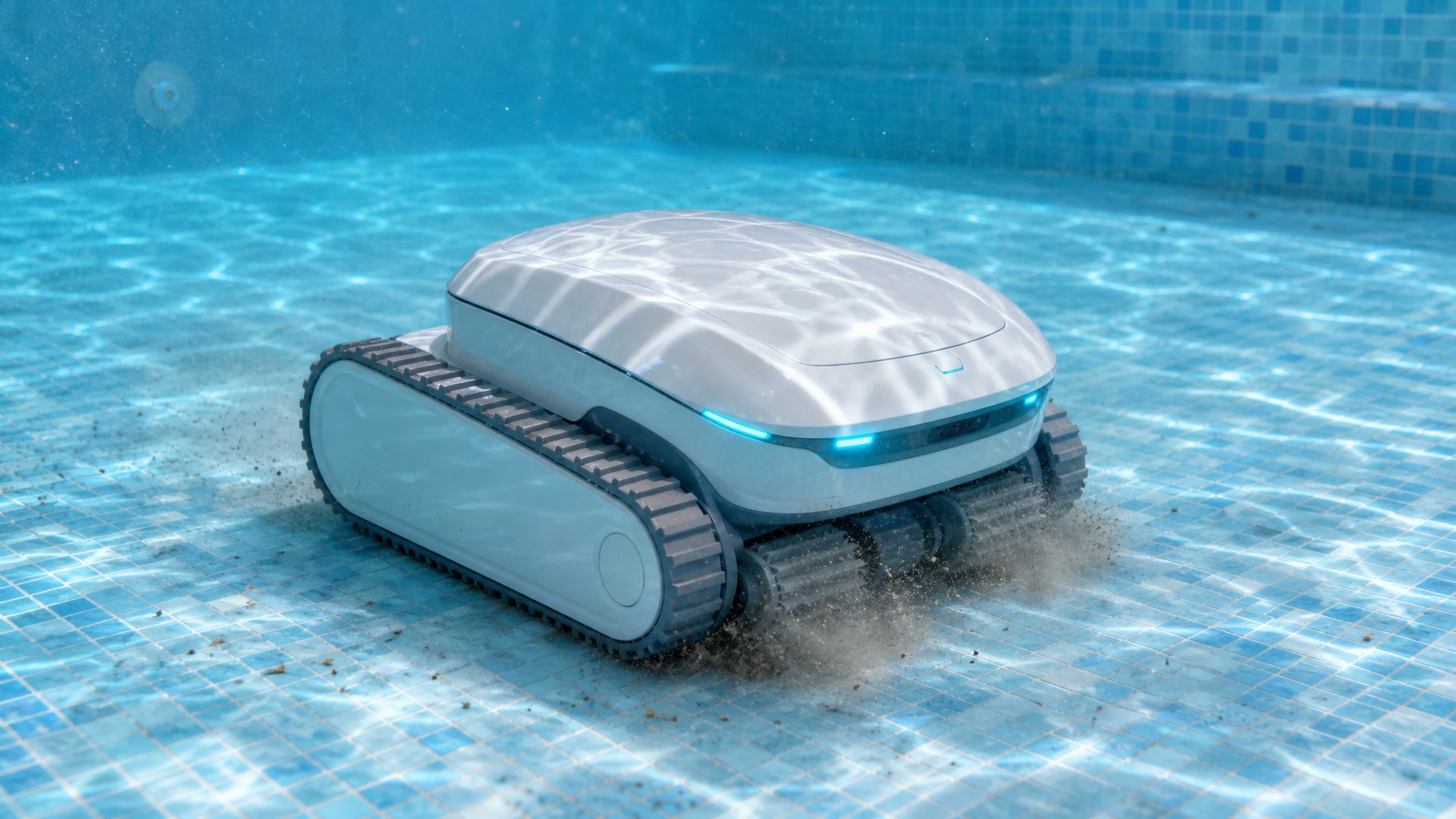 Cecotec Conga Pooldroid 10000 opiniones — limpiando el fondo de una piscina residencial