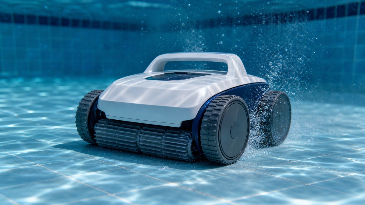 Cecotec Conga Pooldroid 5000 opiniones — limpiando el fondo de una piscina residencial