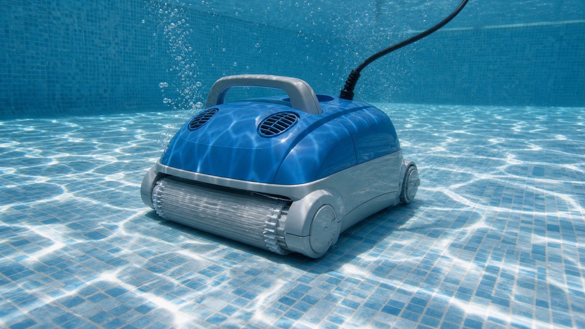 Dolphin M200 opiniones — limpiando el fondo de una piscina