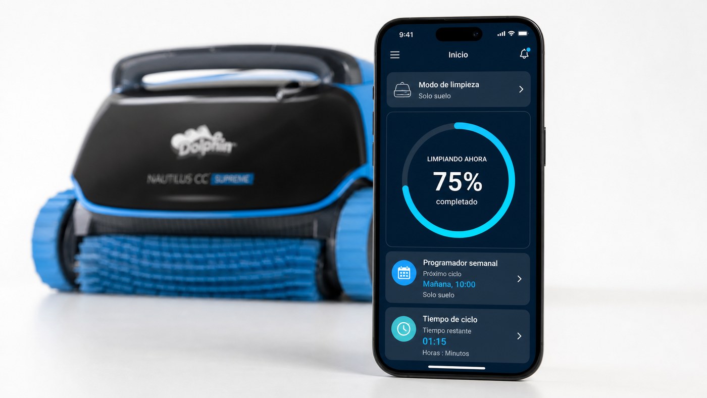 Dolphin Nautilus CC Supreme reseña — interfaz de la app MyDolphin Plus