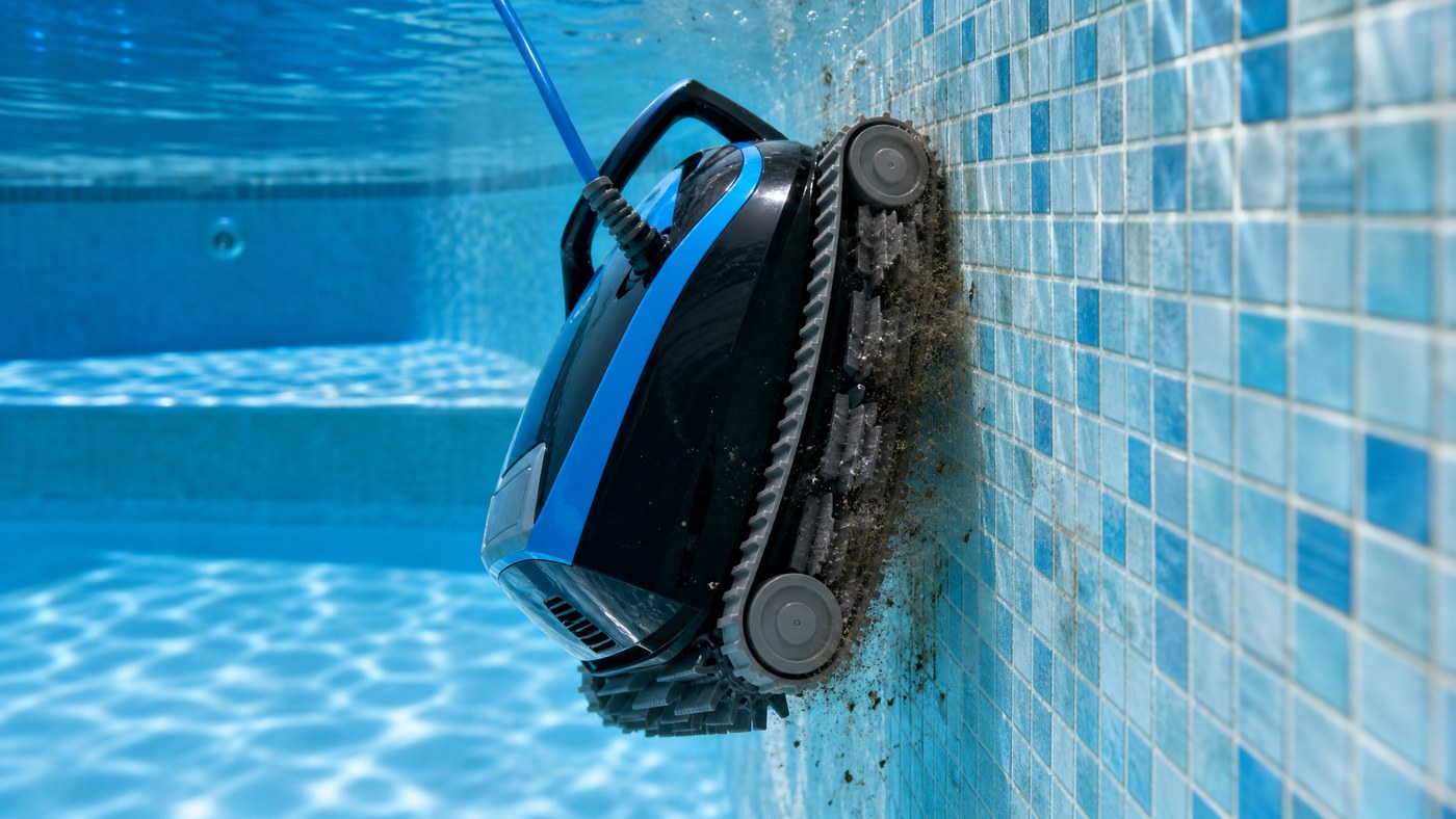 Dolphin Nautilus CC Supreme opiniones — limpiando paredes en una piscina enterrada