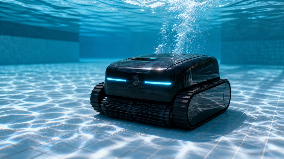 WYBOT S2 Solar Visión opiniones — robot solar trabajando en una piscina